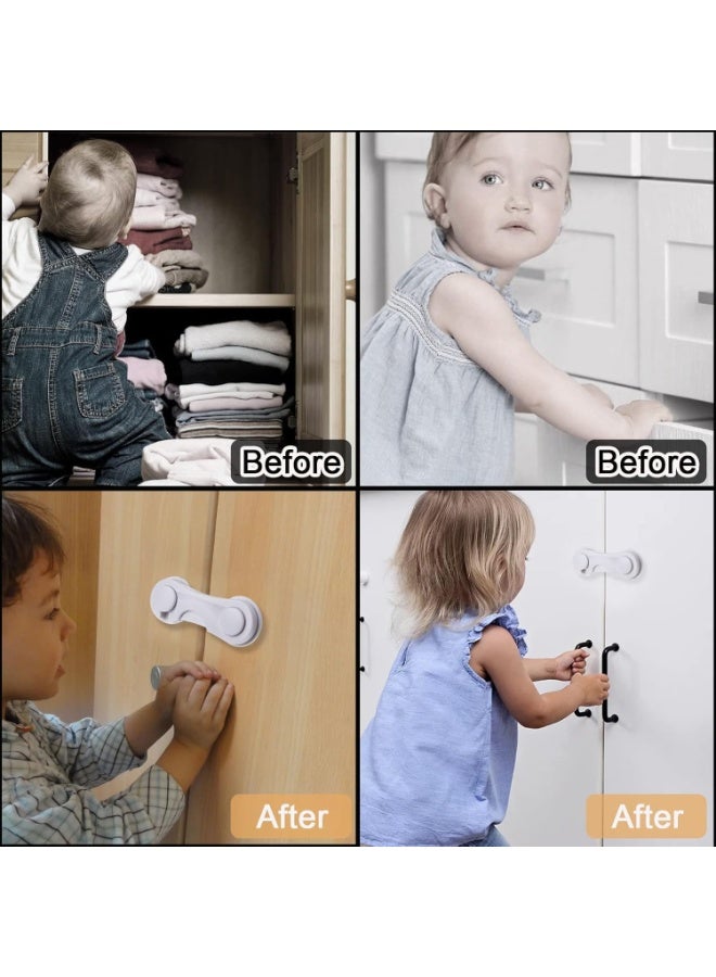 6 أقفال أمان للأطفال متعددة الألوان للخزائن والأدراج - أقفال متينة مقاومة للعبث للأطفال الصغار، تحمي من الحوادث، سهلة الاستخدام للبالغين، صعبة على الأطفال، جهاز أمان منزلي أساسي - Image 5